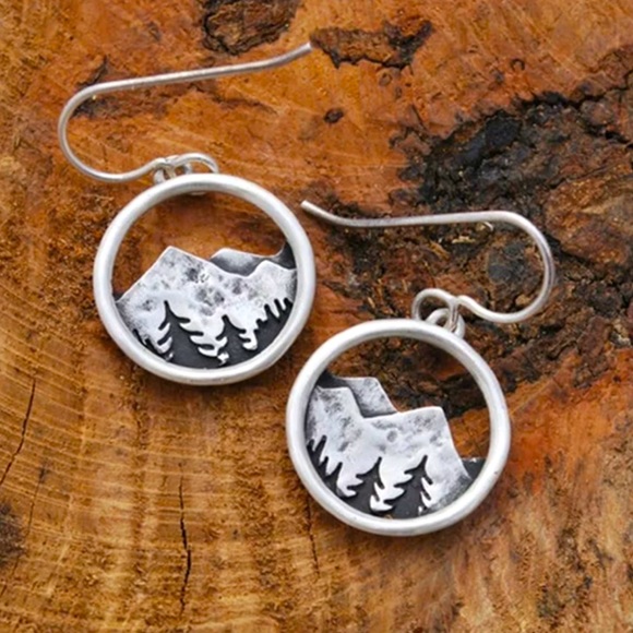 1 LEFT 🏔 BOHO Mythical Nature Mountain Retro Earrings - Picture 5 of 7